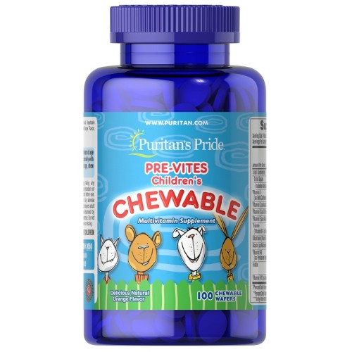 Puritans Pride Pre-Vites Childrens Multivitamin, 100 Chewables